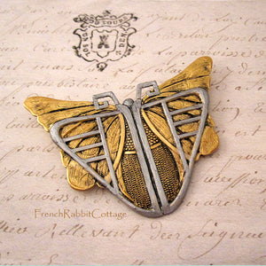 Art Deco Style Butterfly Moth Brooch Pin