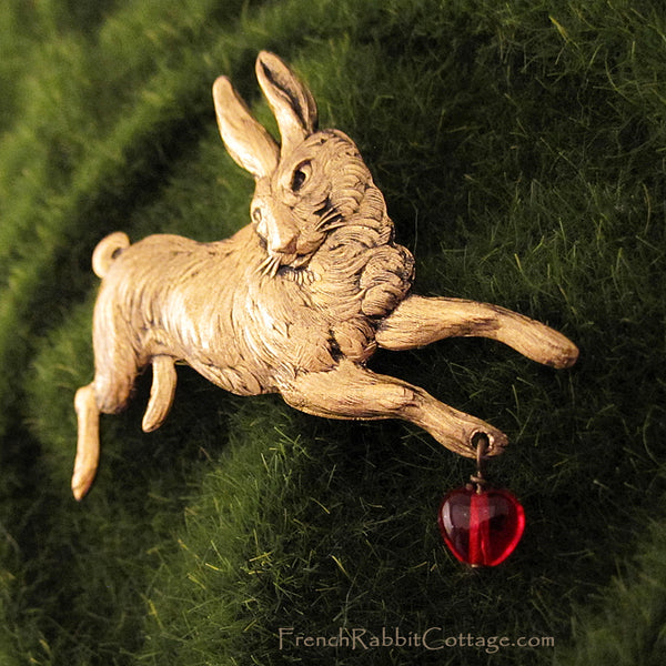 Bunny Rabbit Brooch Pin (My Rabbit Loves Me)