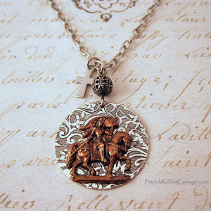 Joan of Arc Necklace Pendant (Joan on Horseback)