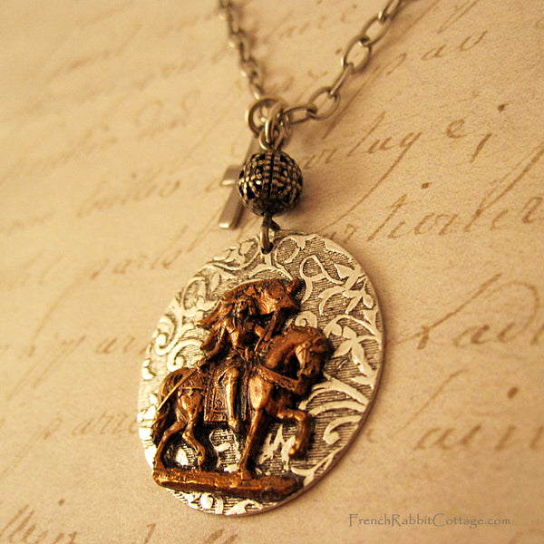 Joan of Arc Necklace Pendant (Joan on Horseback)