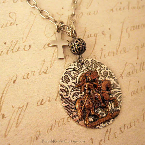 Joan of Arc Necklace Pendant (Joan on Horseback)