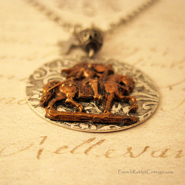 Joan of Arc Necklace Pendant (Joan on Horseback)