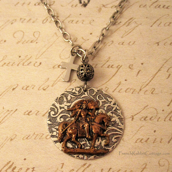 Joan of Arc Necklace Pendant (Joan on Horseback)