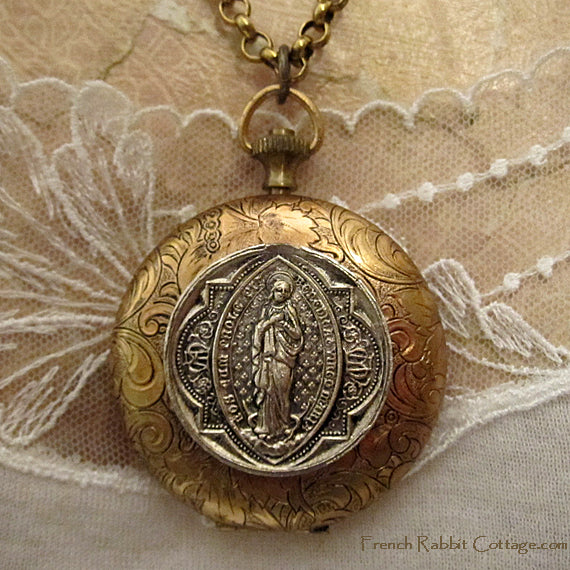 Miraculous Medal Locket Necklace